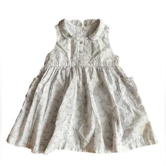 TARTINE ET CHOCOLAT Bébé/BabyWhite dress with Grey/Grey Flowers